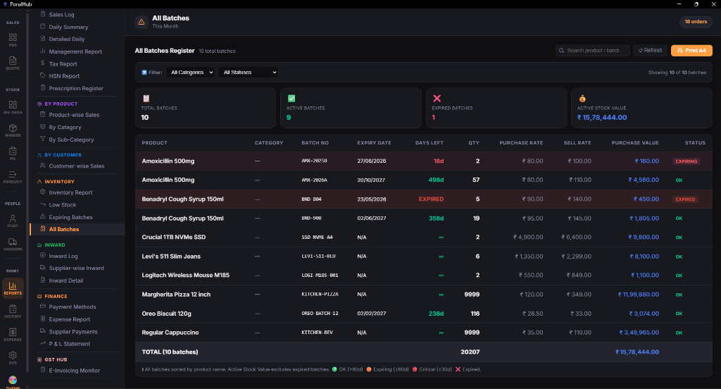PorulHub Expiry & Batch Register - Real-time Supplier Claims & Defect Alerts